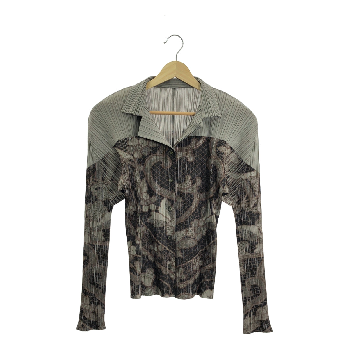 PLEATS PLEASE ISSEY MIYAKE | 滿花開襟衫外套 | 尺寸 3 | 女款