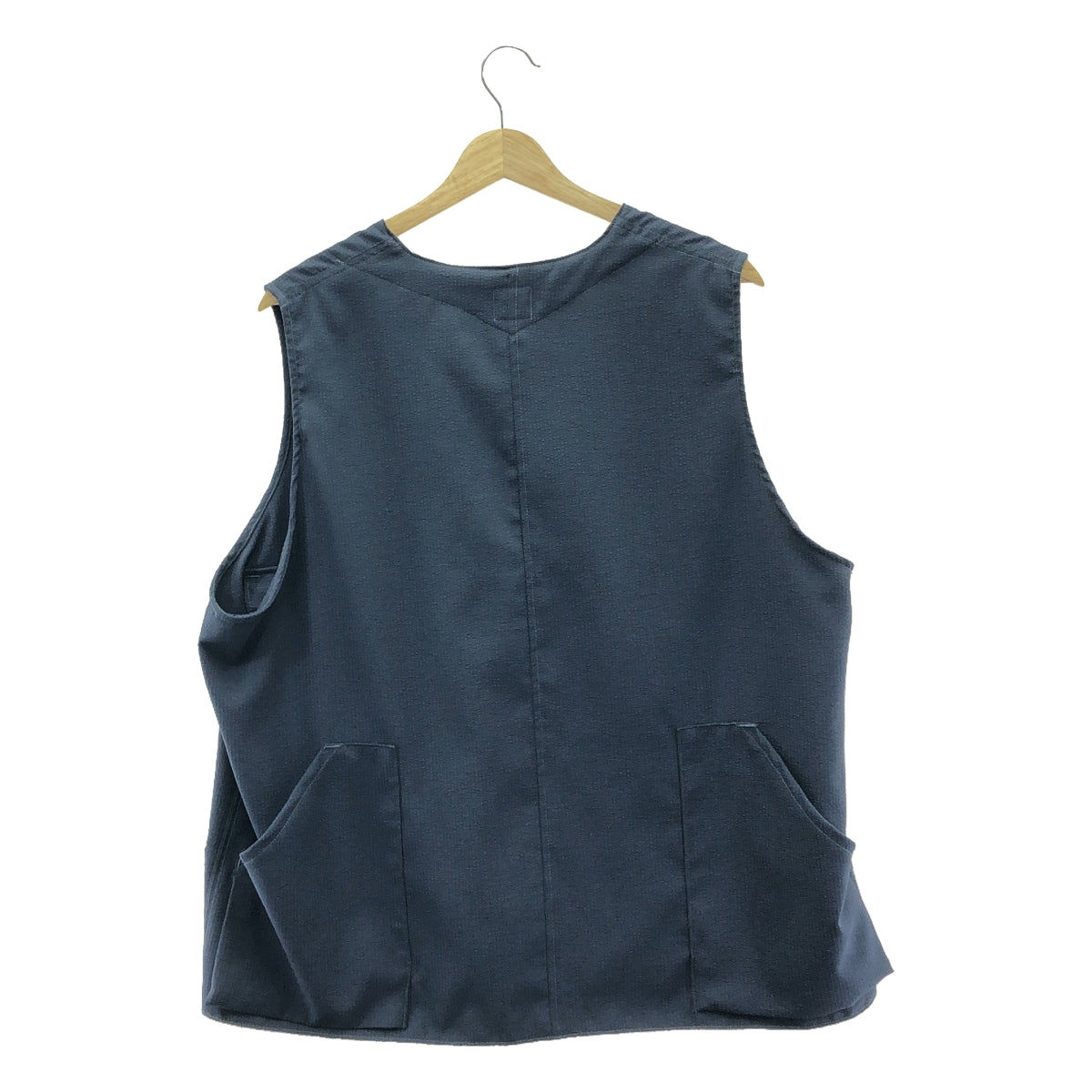 POST O'ALLS / ポストオーバーオールズ | #1521-PSN Mr.DEE : poly seersucker / ジップ ベスト | L | navy | メンズ