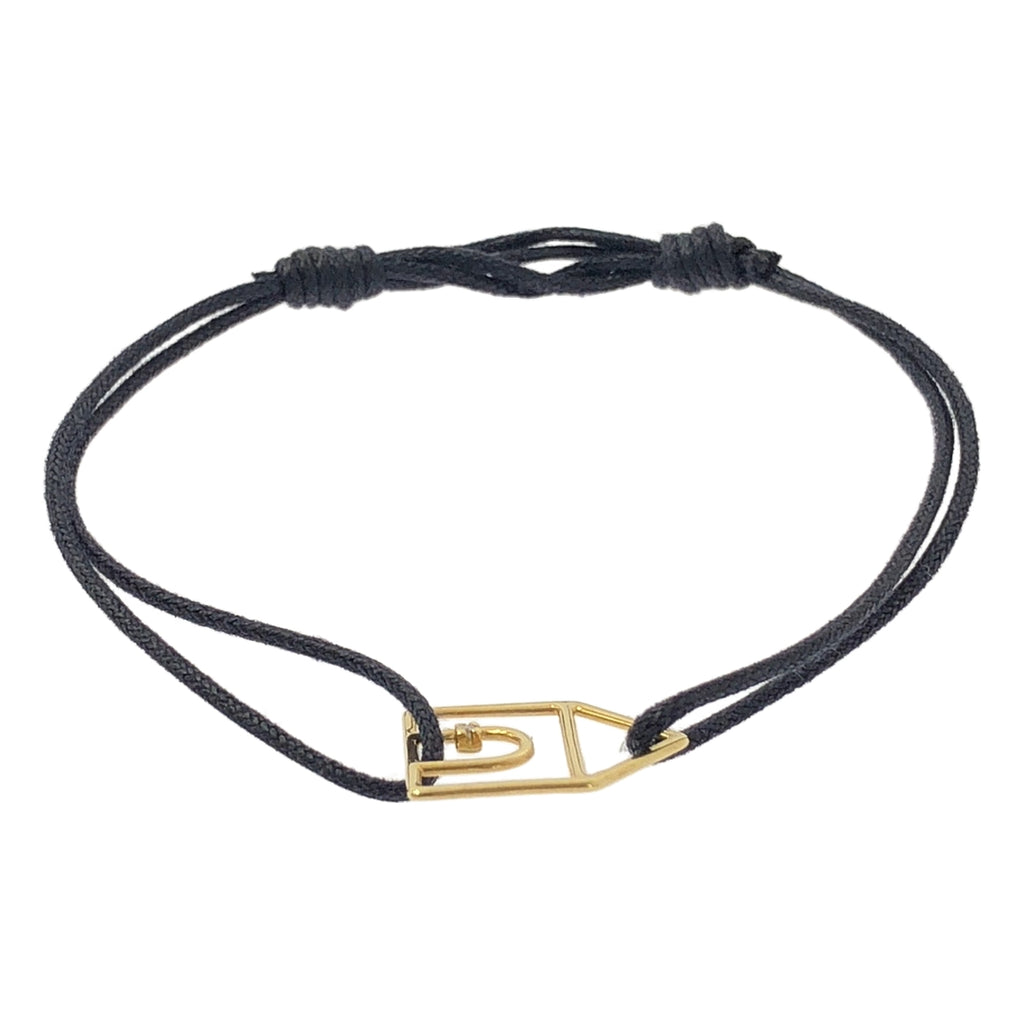 【미품】 ALIITA / 아리타 | K9YG CASITA 하우스 다이어 코드 팔찌 | 골드 / 네이비 | 여성