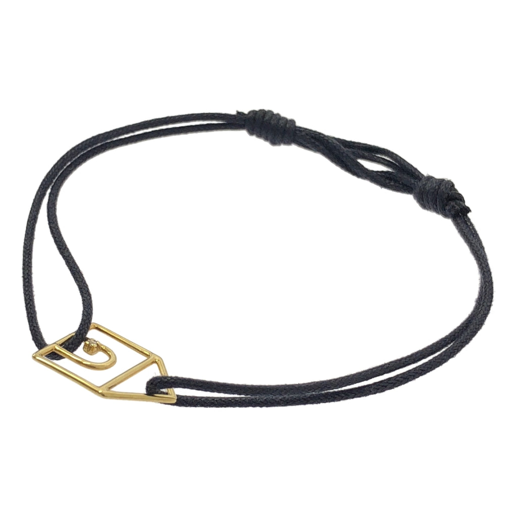 【미품】 ALIITA / 아리타 | K9YG CASITA 하우스 다이어 코드 팔찌 | 골드 / 네이비 | 여성