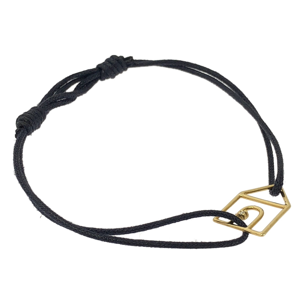 【미품】 ALIITA / 아리타 | K9YG CASITA 하우스 다이어 코드 팔찌 | 골드 / 네이비 | 여성