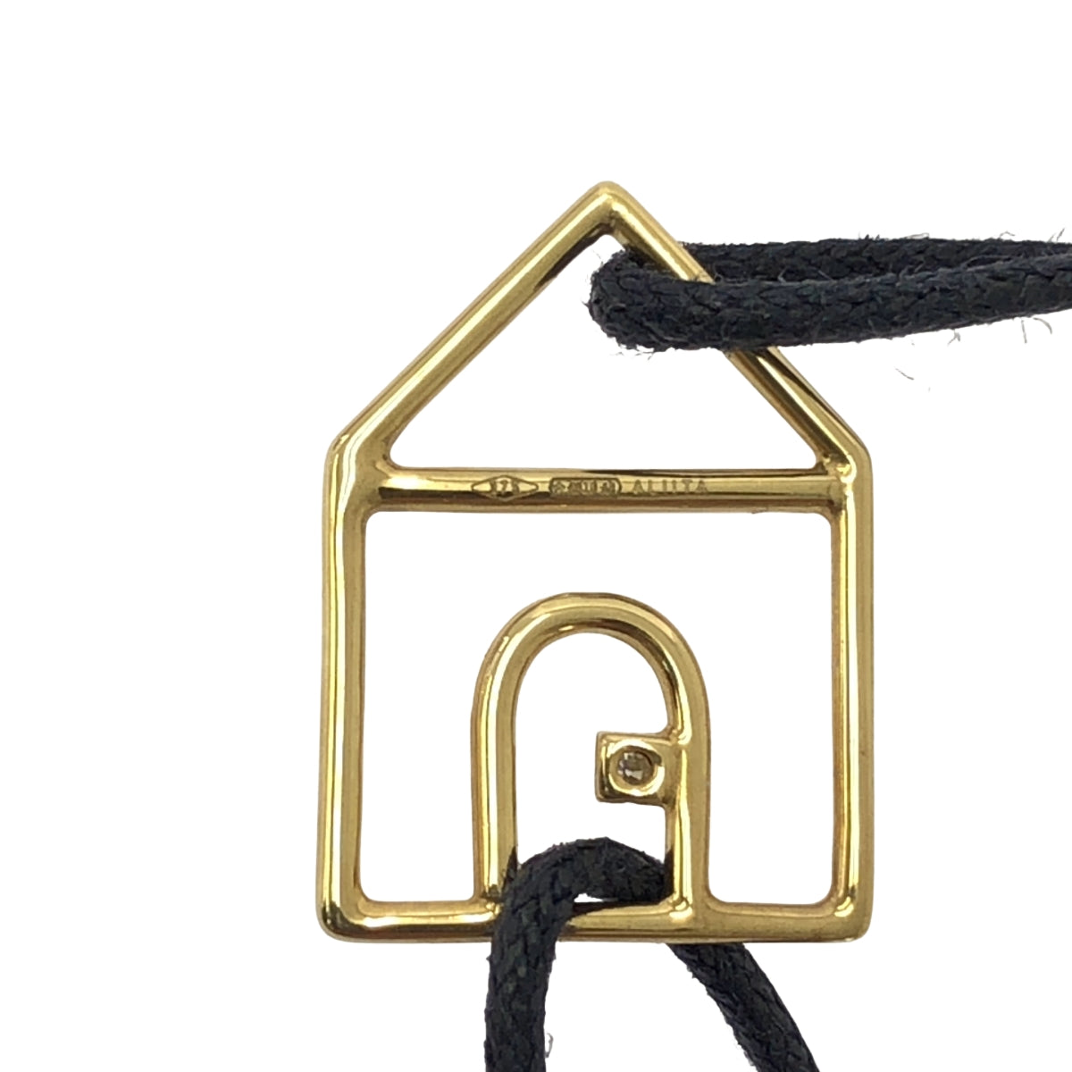 【미품】 ALIITA / 아리타 | K9YG CASITA 하우스 다이어 코드 팔찌 | 골드 / 네이비 | 여성