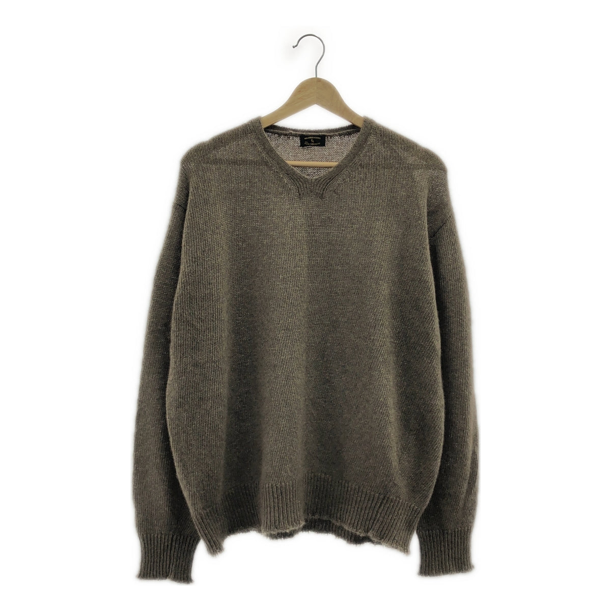 [新品] MAATEE &amp; SONS | 2024 秋冬 | 羊絨貂皮寬鬆V領毛衣 | 2碼 | 自然棕色 | 男款