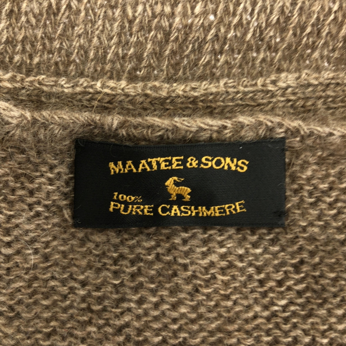 [新品] MAATEE &amp; SONS | 2024 秋冬 | 羊絨貂皮寬鬆V領毛衣 | 2碼 | 自然棕色 | 男款