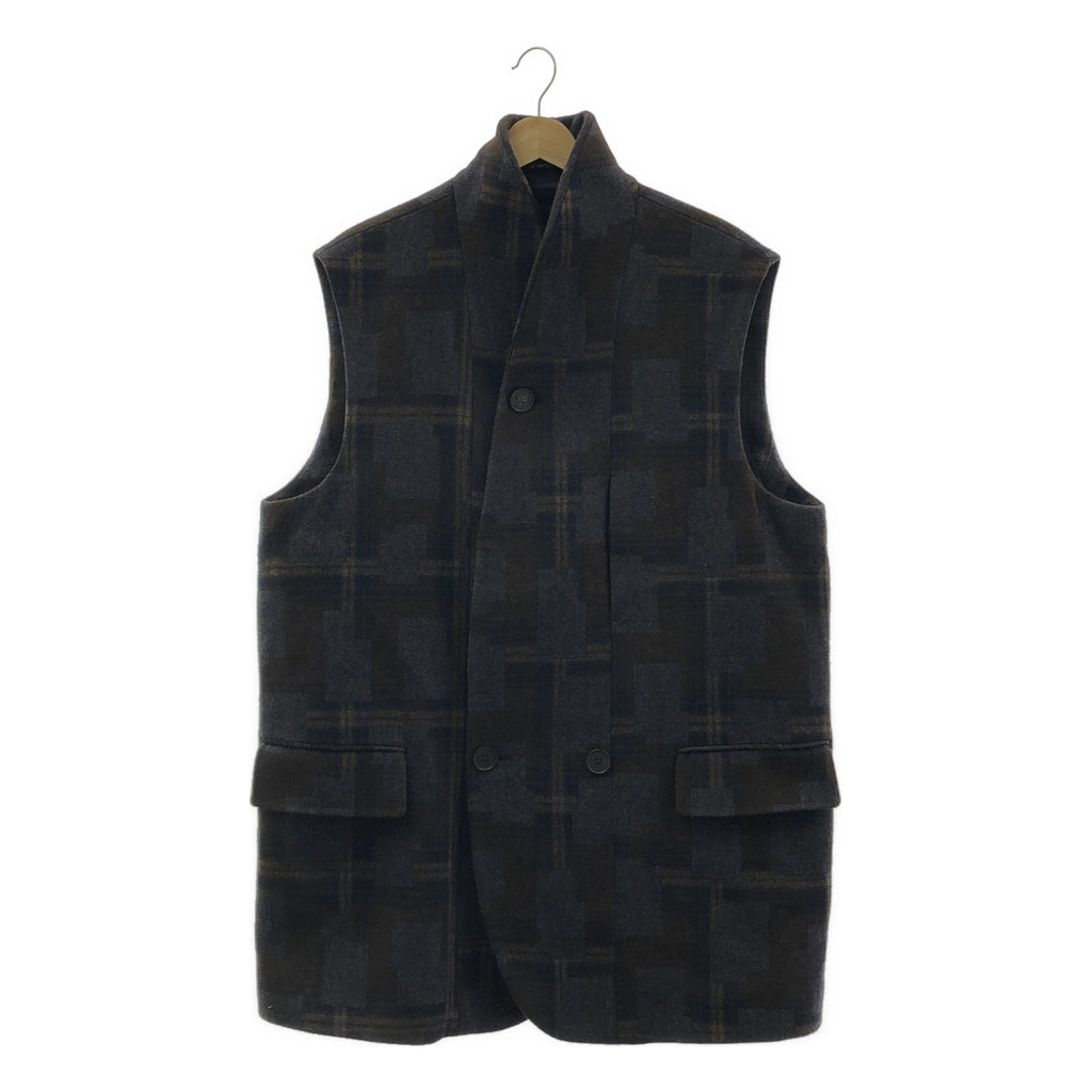 EMPORIO ARMANI | 羊毛羊絨格紋無袖夾克/背心 | 尺寸 52 | 男款