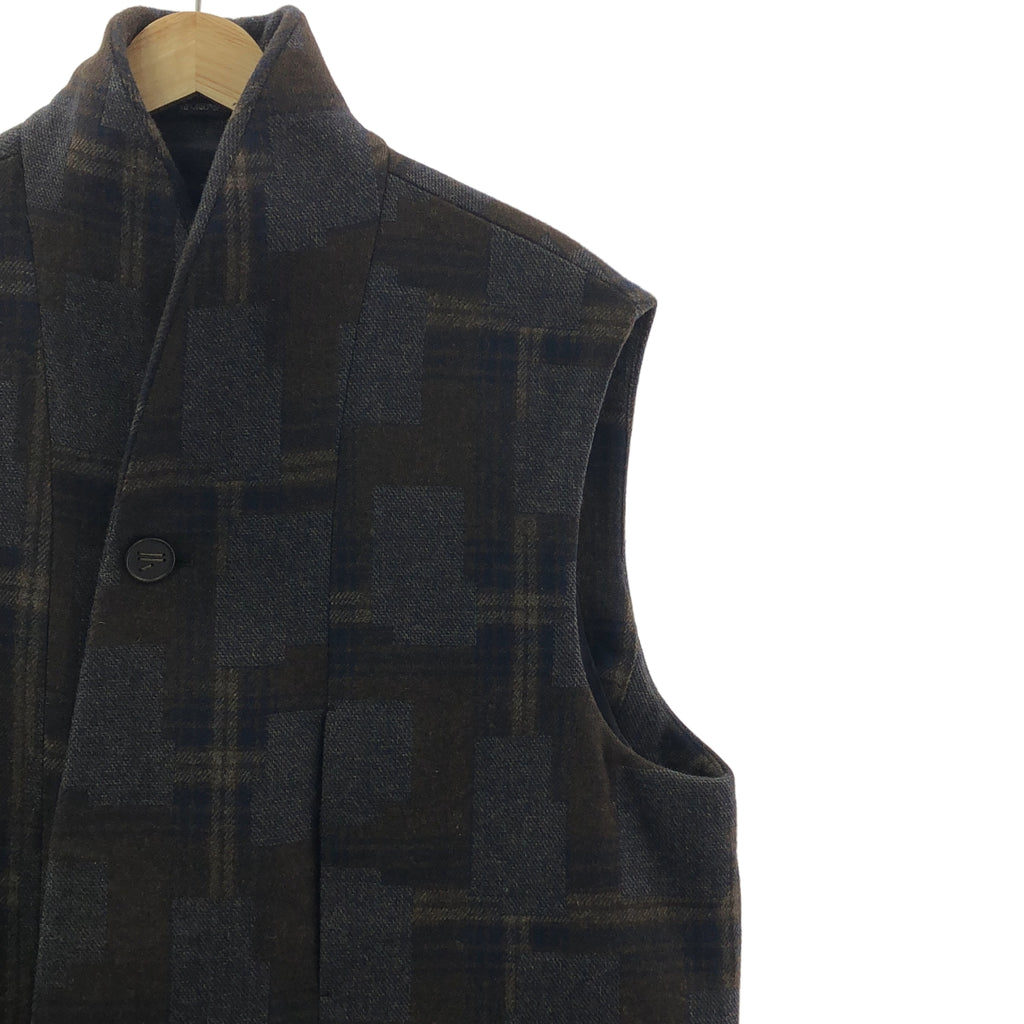 EMPORIO ARMANI | 羊毛羊絨格紋無袖夾克/背心 | 尺寸 52 | 男款