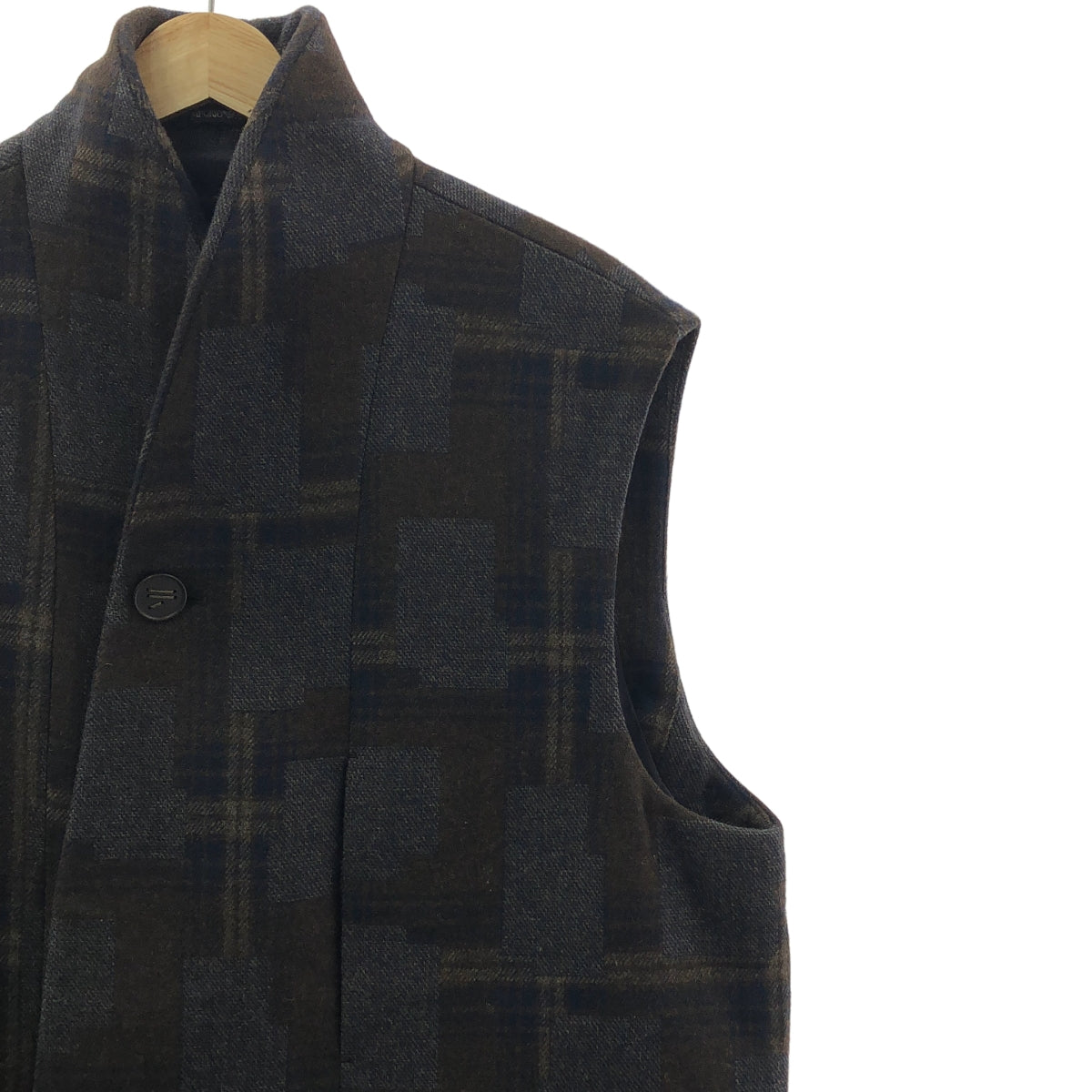 EMPORIO ARMANI | 羊毛羊絨格紋無袖夾克/背心 | 尺寸 52 | 男款