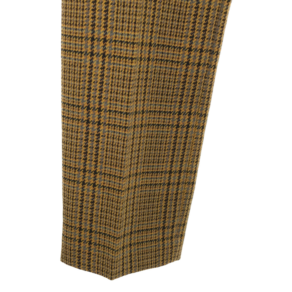 [New] BOTTER | Slim Fit Trousers With Zip Check Wool Pants | 48 | Yellow | Men's