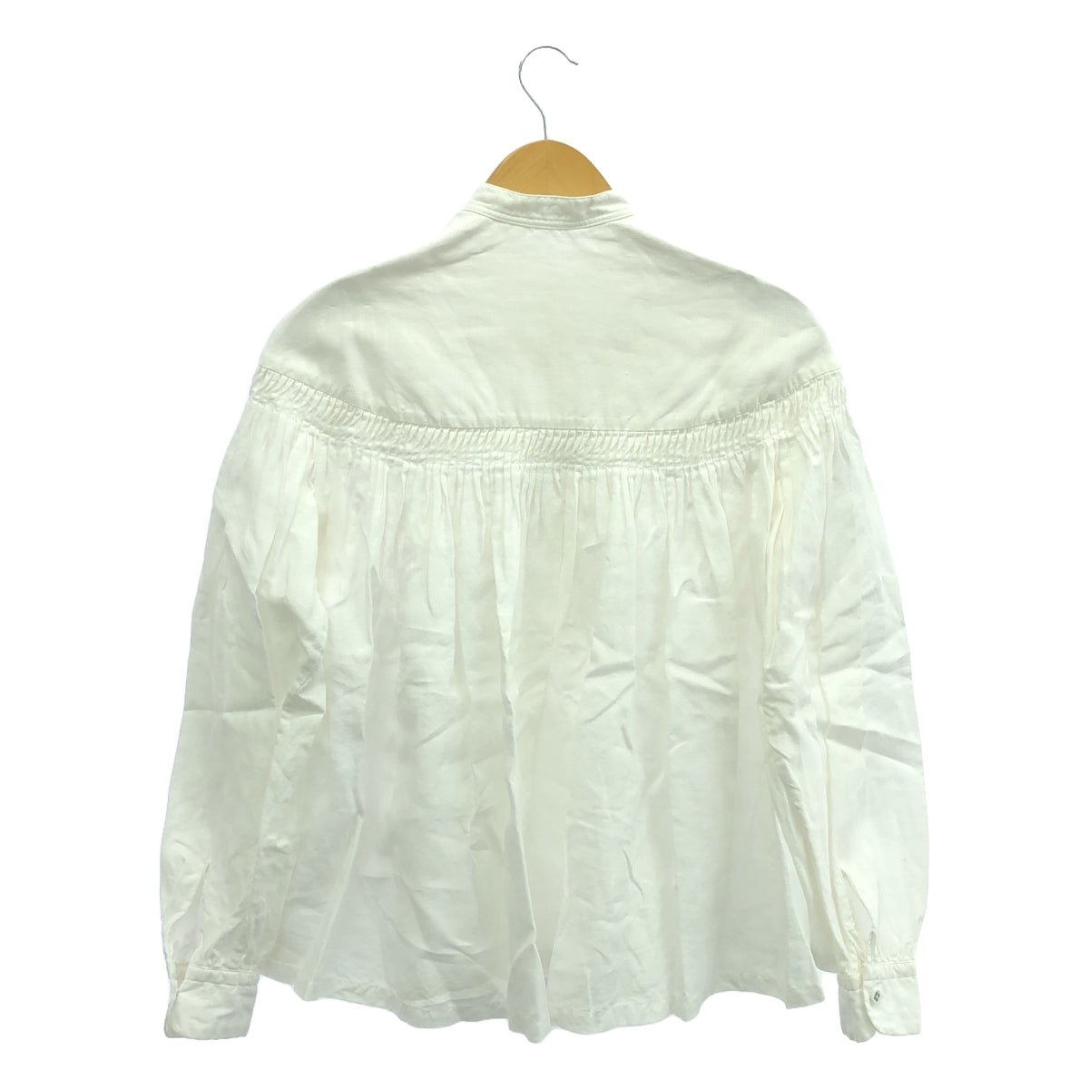 SCYE | Linen Tuck Half Placket Shirt | Size 38 | White | Women's