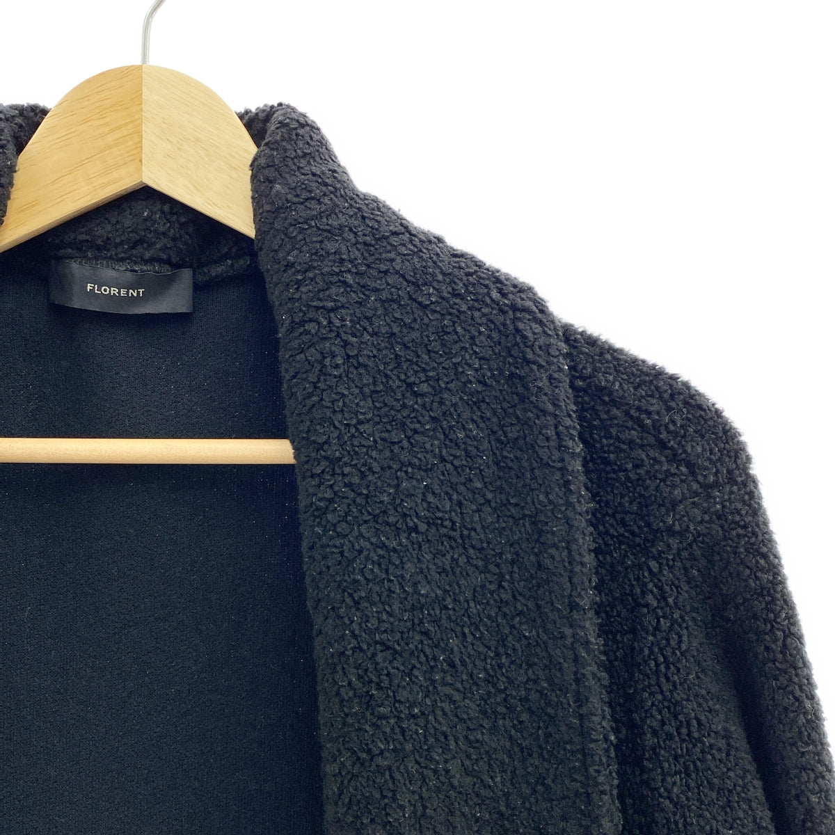 FLORENT / フローレント | ボア ボタンレス ノーカラー シングル