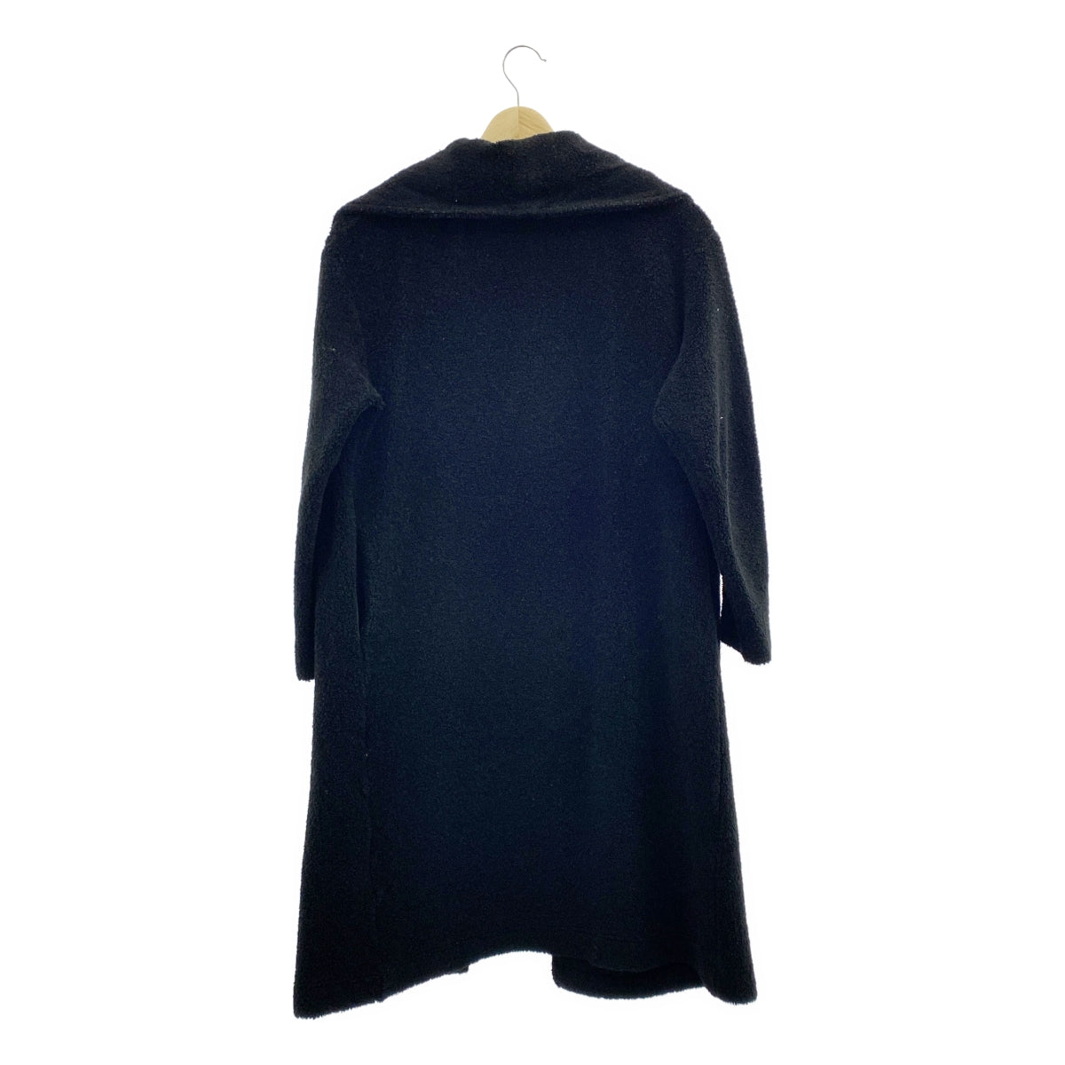 FLORENT | Boa 無扣無領單排扣大衣 | 黑色 | 女款