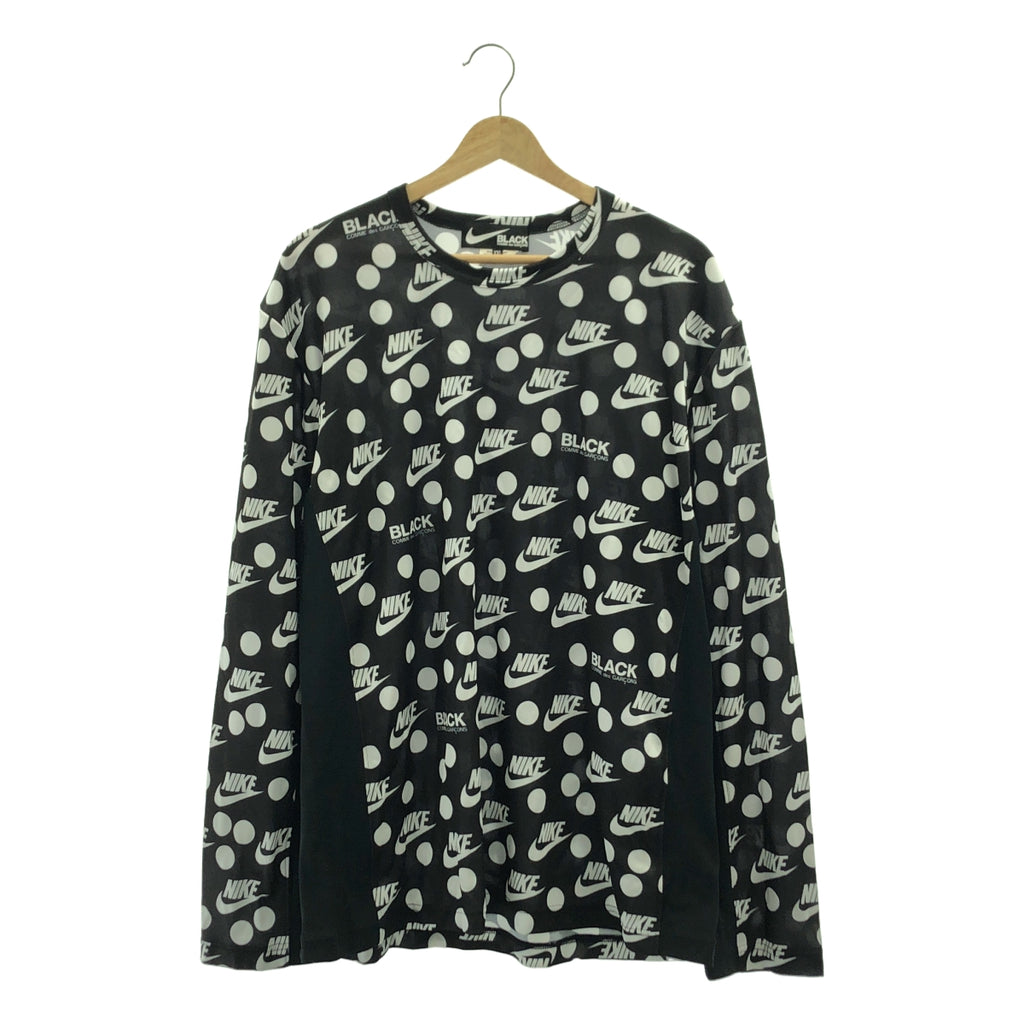 BLACK COMME des GARCONS / 블랙콤 데 걸슨 | 2019AW | × NIKE / 나이키 총무늬 로고 T셔츠 컷소우 | XXL | 블랙/화이트 | 남성