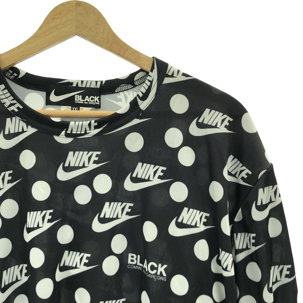 BLACK COMME des GARCONS / 블랙콤 데 걸슨 | 2019AW | × NIKE / 나이키 총무늬 로고 T셔츠 컷소우 | XXL | 블랙/화이트 | 남성
