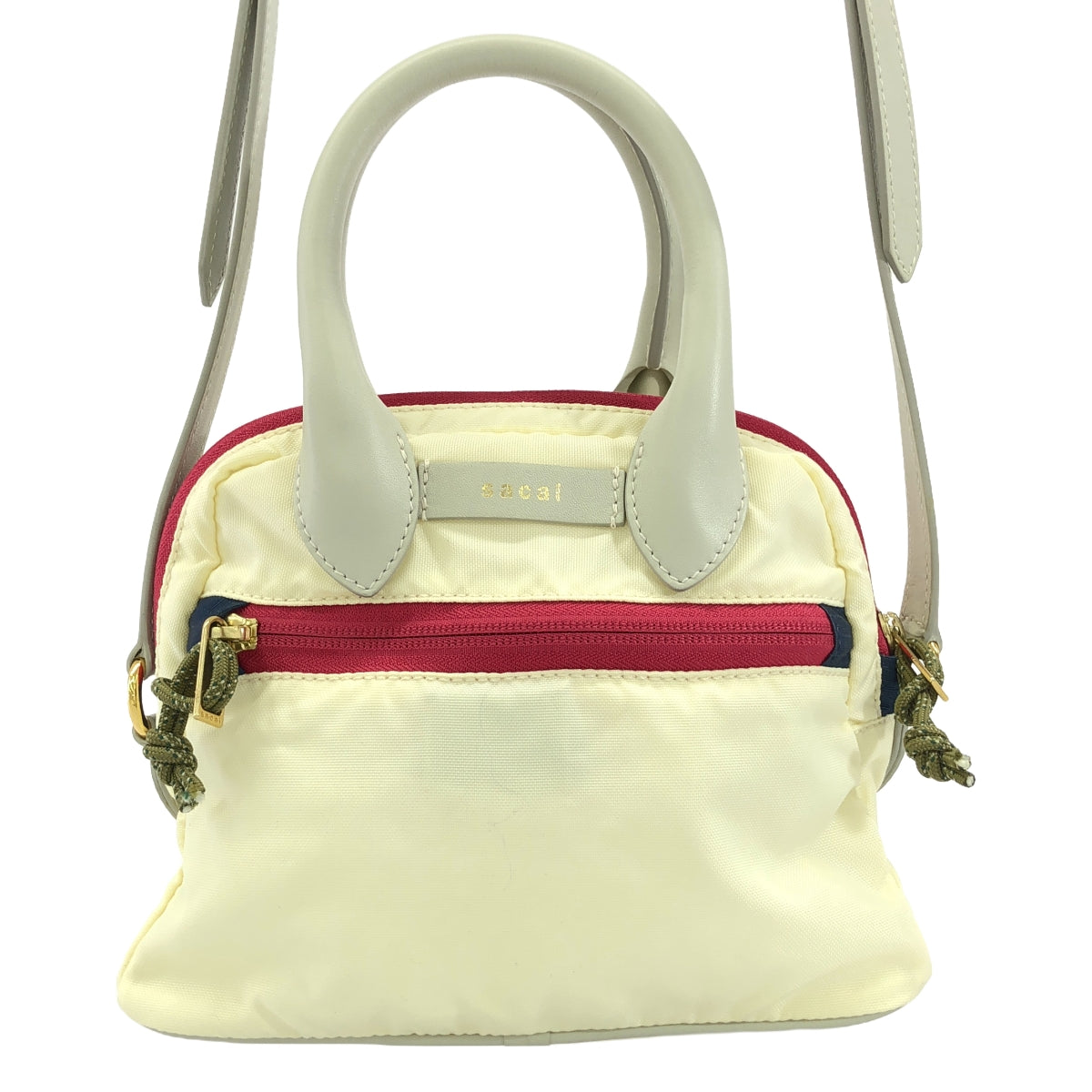 sacai / Sacai |經典折疊尼龍小單肩包 |白色/粉紅色 |女性的