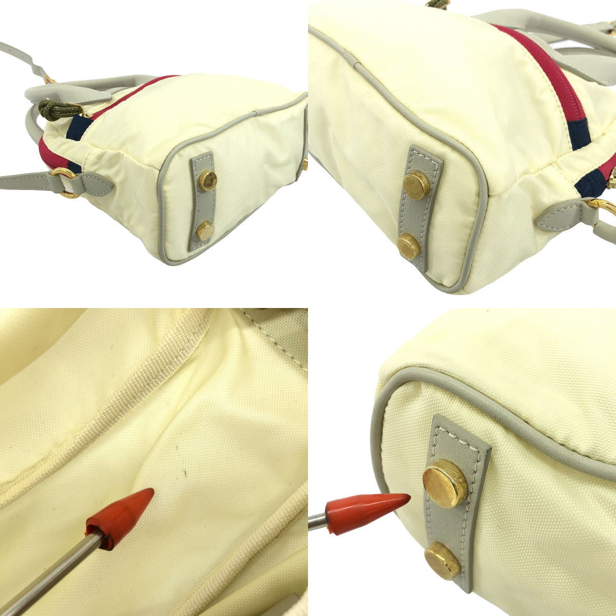 sacai / Sacai |經典折疊尼龍小單肩包 |白色/粉紅色 |女性的