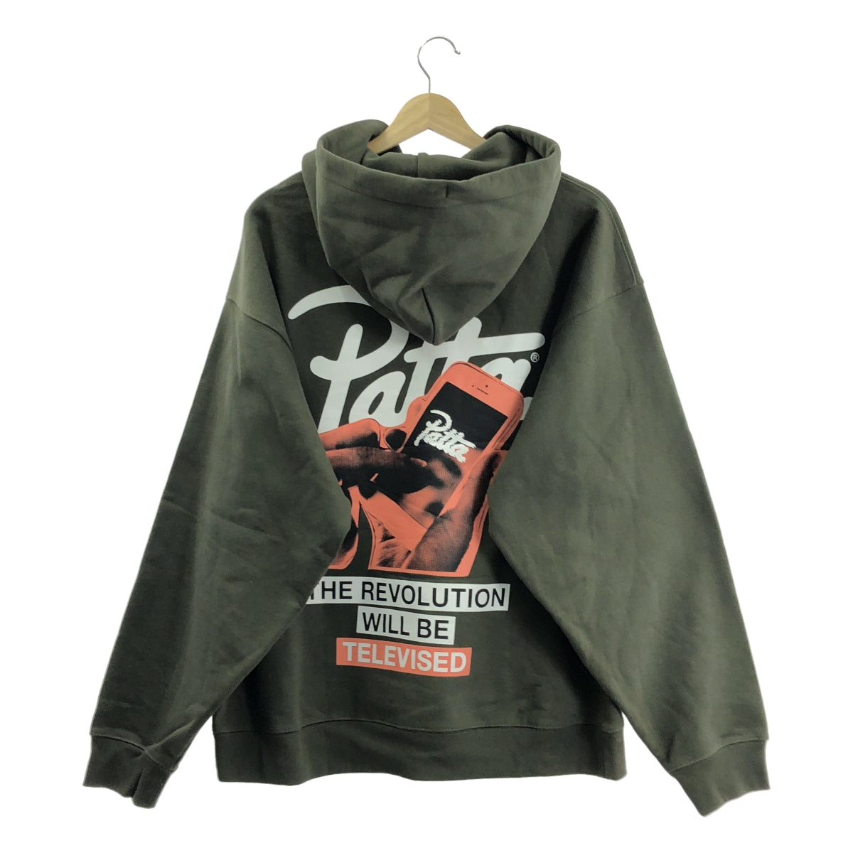 PATTA | 棉質標誌連帽衫 | M碼 | 卡其色 | 男款