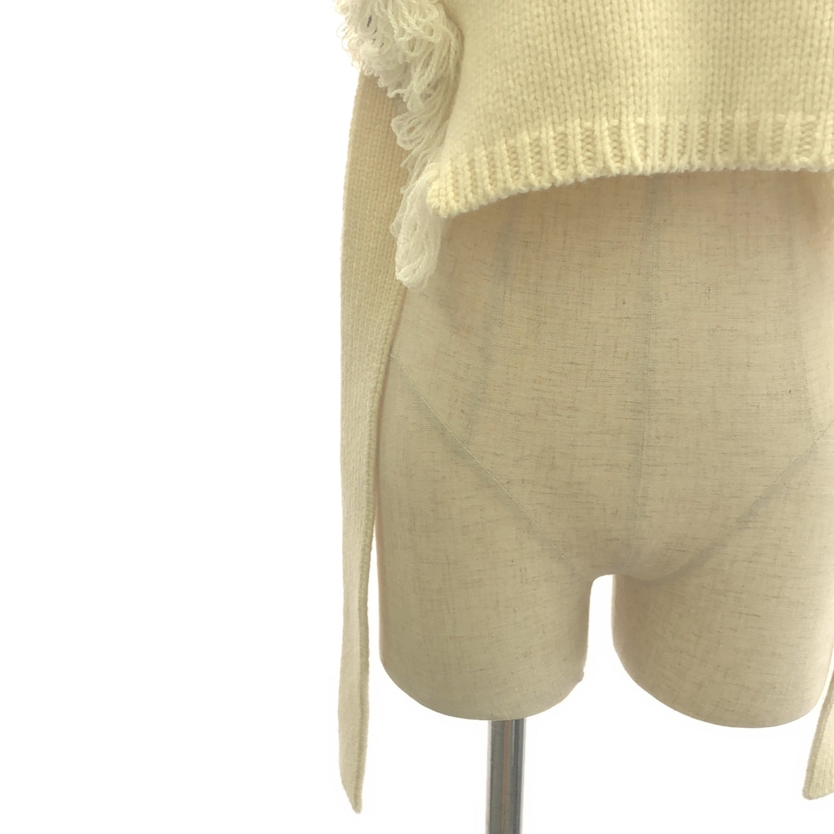 HYKE / ハイク | 2023AW | Fringe Sweater Vest / ベルテッド フリンジ ニット ベスト |