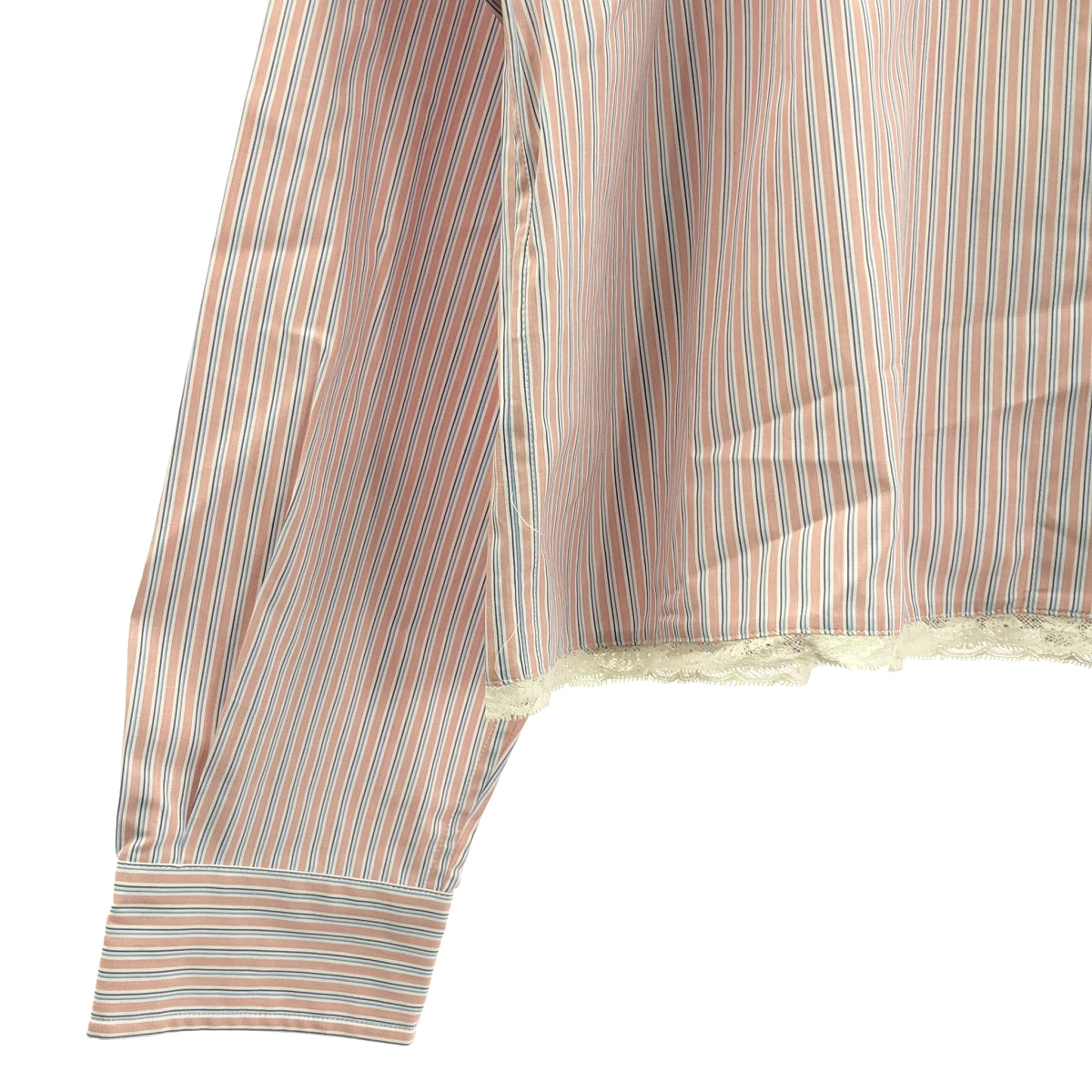 【美品】  miu miu / ミュウミュウ | 2024 | Striped Shirt ストライプ ボタンダウン シャツ | 38 | ピンク/ライトブルー/ホワイト | レディース