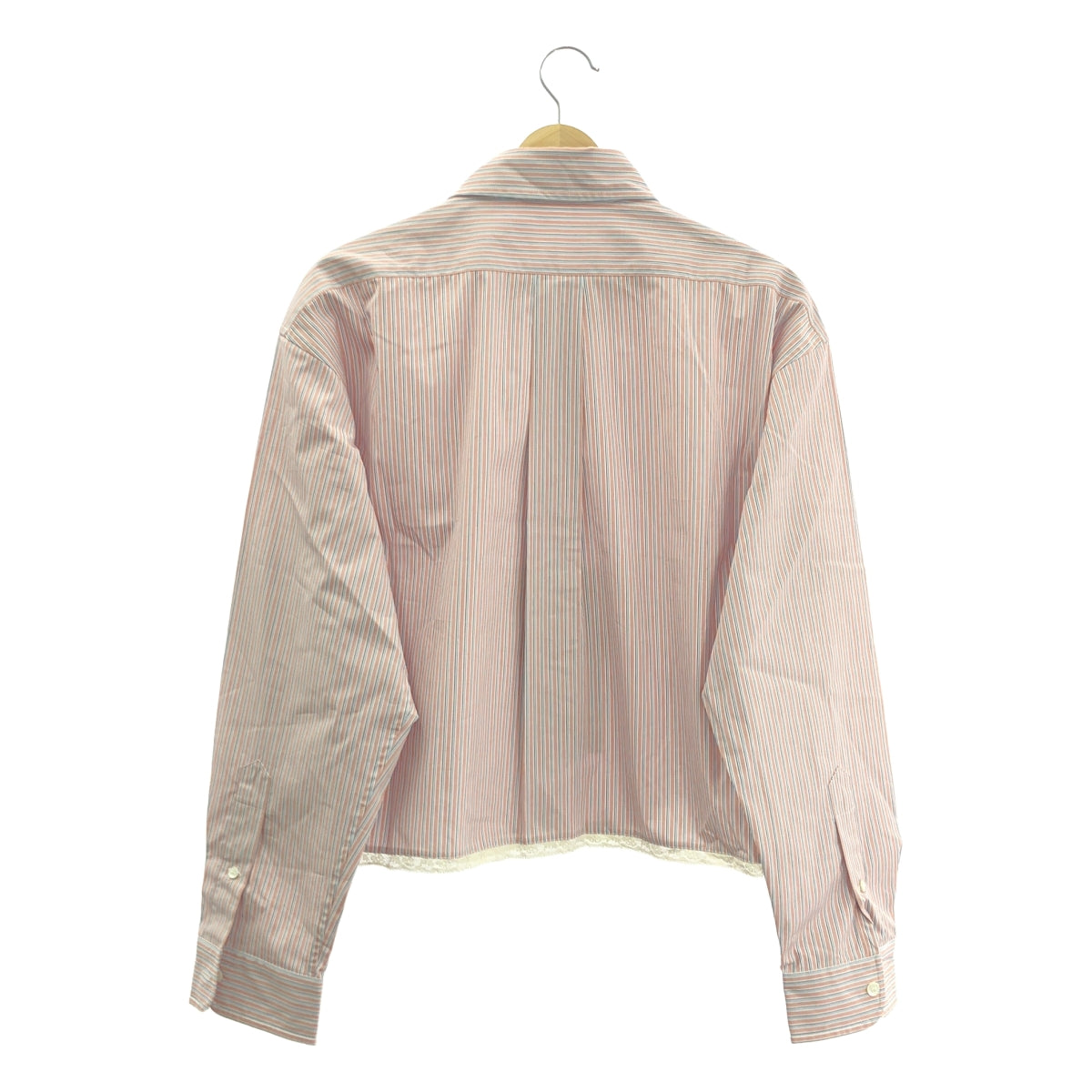 【美品】  miu miu / ミュウミュウ | 2024 | Striped Shirt ストライプ ボタンダウン シャツ | 38 | ピンク/ライトブルー/ホワイト | レディース