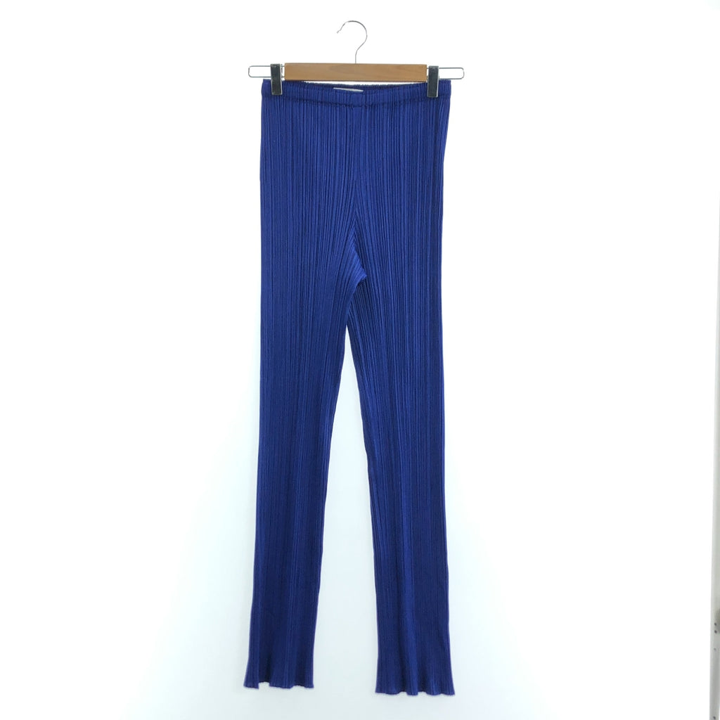 PLEATS PLEASE ISSEY MIYAKE | 褶飾修身喇叭褲 | 3碼 | 藍色 | 女款