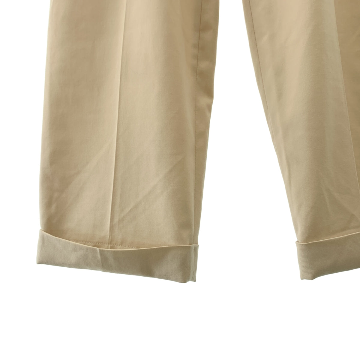 【美品】  miu miu / ミュウミュウ | 2023SS | ロゴ ベルテッド タック スラックス パンツ | 36 | ナチュラル | レディース