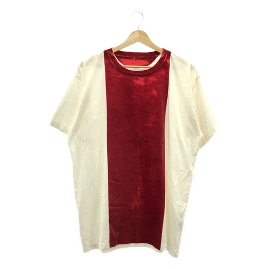 MM6 Maison Margiela / エムエムシックスメゾンマルジェラ | フロッキープリント ビックシルエット Tシャツ | S | ホワイト/レッド | レディース