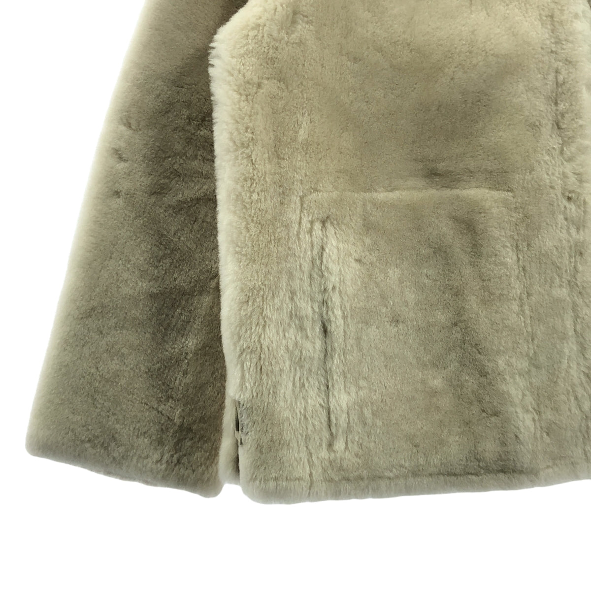 YVES SALOMON / 이브살로몬 | 램 무튼 보아 하프 코트 | 34 | 베이지 | 여성