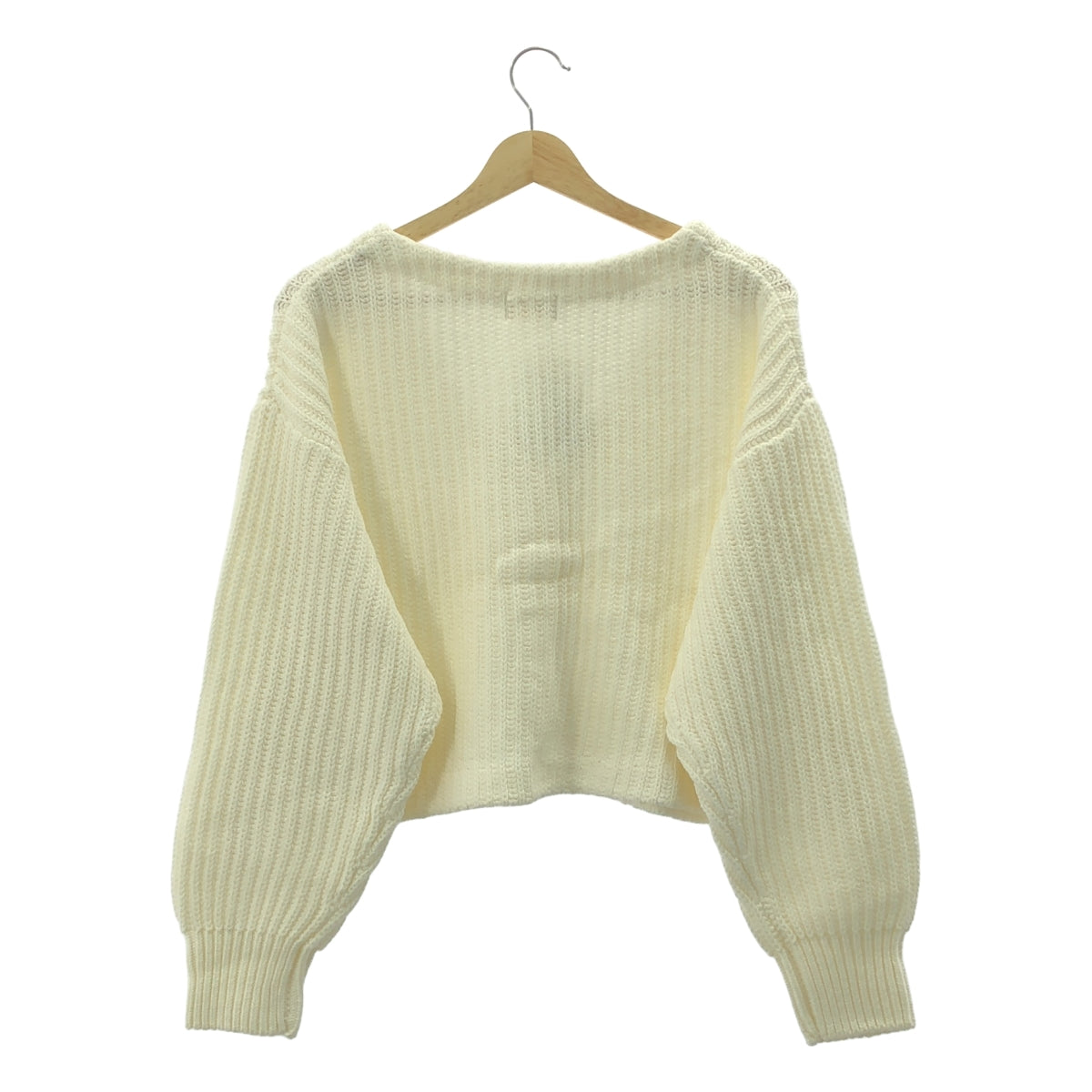 【新品】  CREDONA / クレドナ | ボリューム ショート カラー カーディガン | F | ホワイト | レディース