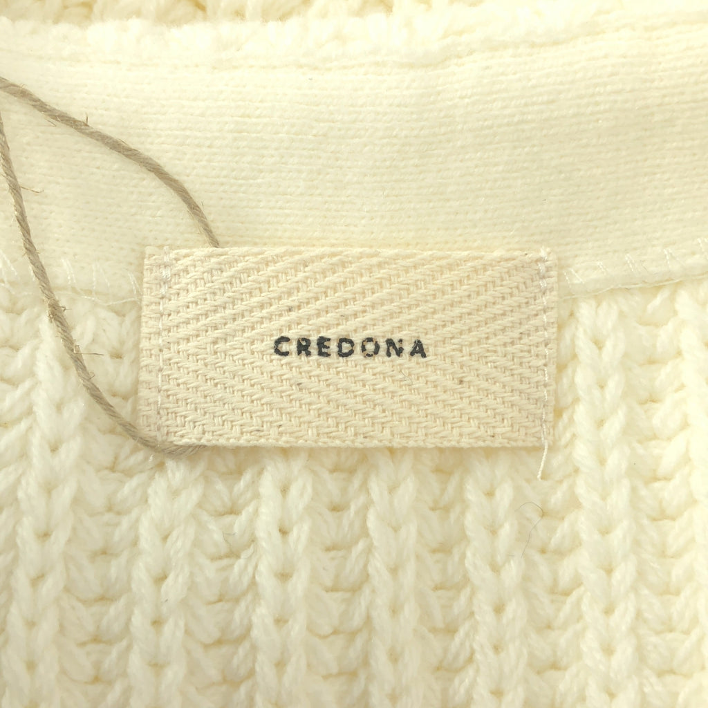 【新品】  CREDONA / クレドナ | ボリューム ショート カラー カーディガン | F | ホワイト | レディース