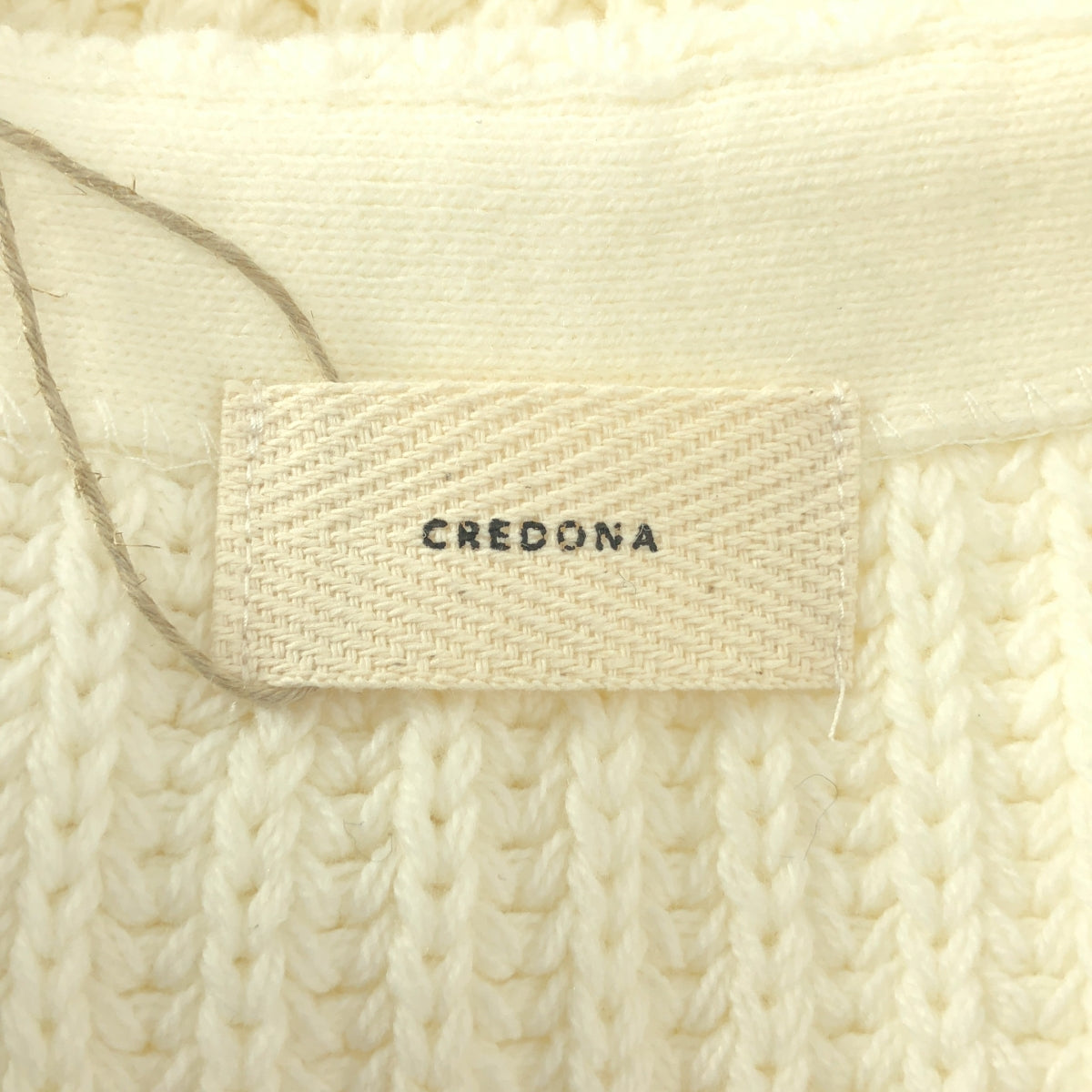 【新品】  CREDONA / クレドナ | ボリューム ショート カラー カーディガン | F | ホワイト | レディース