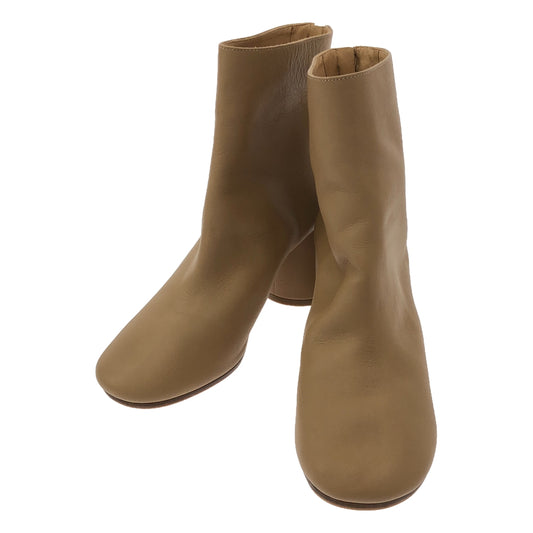 [Beautiful Condition] Maison Margiela | 2015AW | Leather Back Zip Short Boots | 36 | Beige | Women's