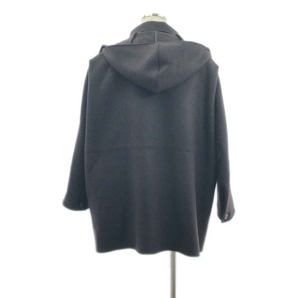 OVERCOAT / オーバーコート | Beaver Wool Short Coat With Removable Hood / ウール ショートコート | 2 | ダークブラウン | メンズ