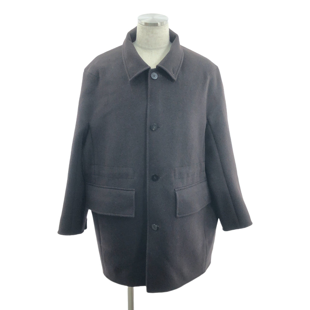 OVERCOAT / オーバーコート | Beaver Wool Short Coat With Removable Hood / ウール ショートコート | 2 | ダークブラウン | メンズ