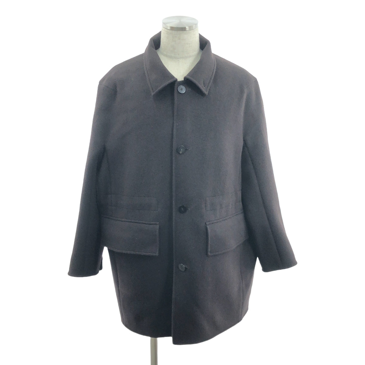 OVERCOAT / オーバーコート | Beaver Wool Short Coat With Removable Hood / ウール ショートコート | 2 | ダークブラウン | メンズ