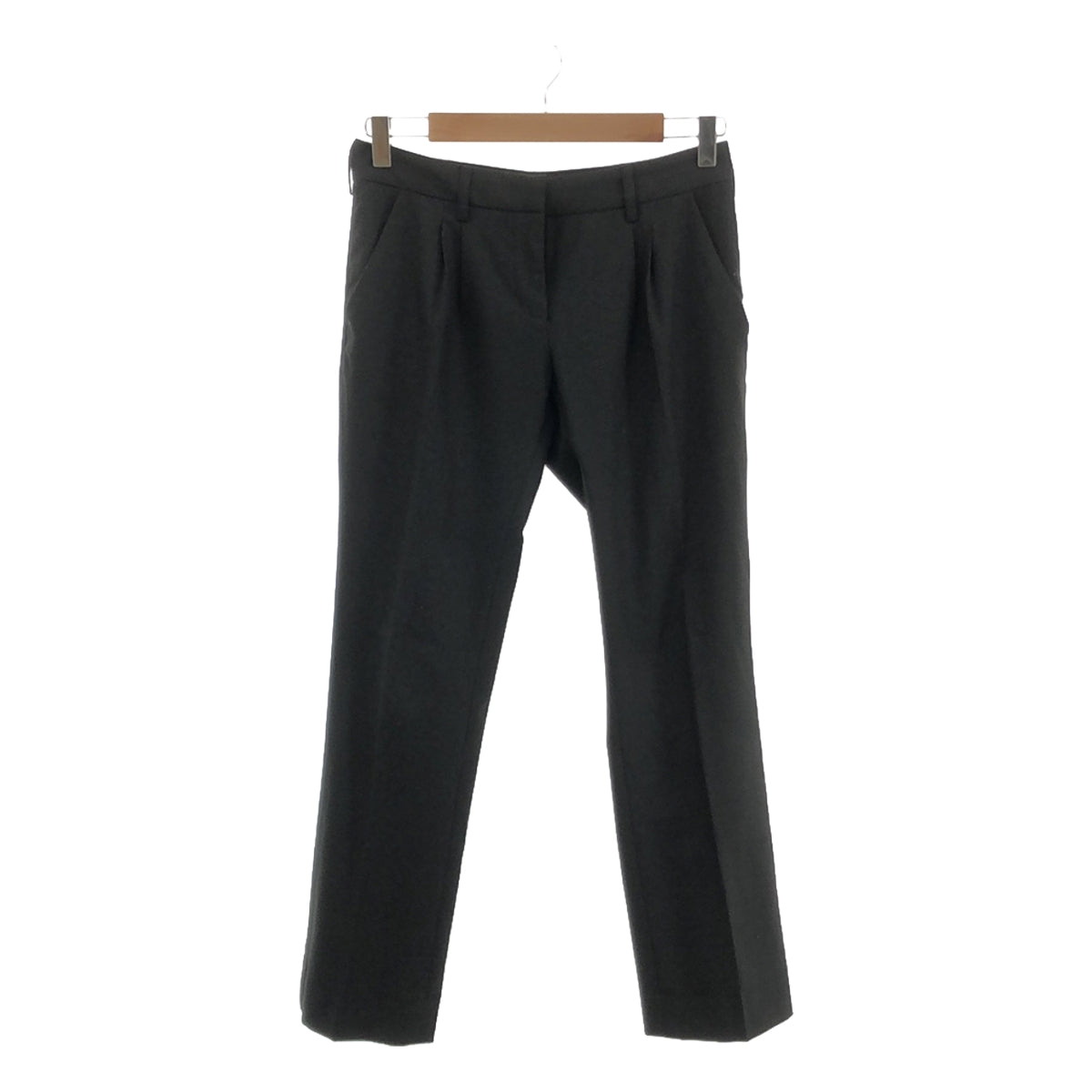 BALENCIAGA | PANTS Polyester Rayon Stretch 2-Tuck Slacks | Size 38 | Women's