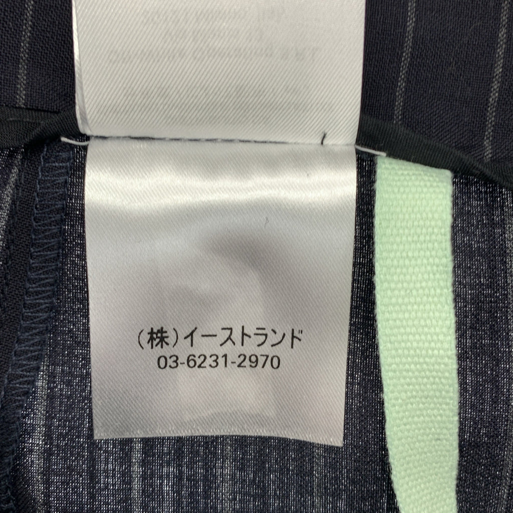 Off-White / 오프 화이트 | 울 스트라이프 비대칭 주름 치마 | XS |