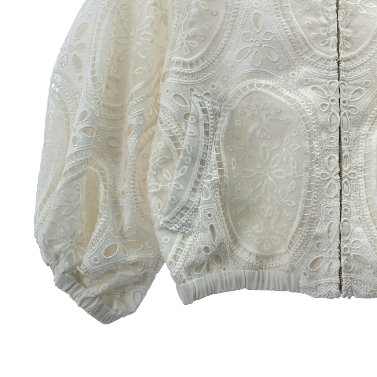 及川真理子 | TSURU Trenia 蕾絲刺繡夾克| SHOPBOP尺寸 F |白色|女性的