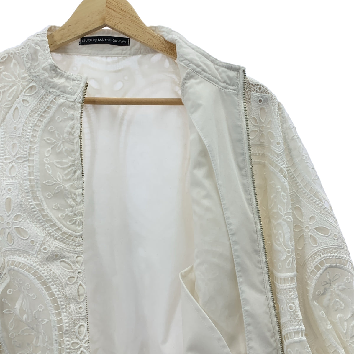 及川真理子 | TSURU Trenia 蕾絲刺繡夾克| SHOPBOP尺寸 F |白色|女性的