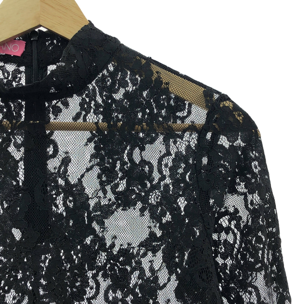 VIVIANO | 2024AW | 花朵蕾絲高領上衣 | M | 黑色 | 女款