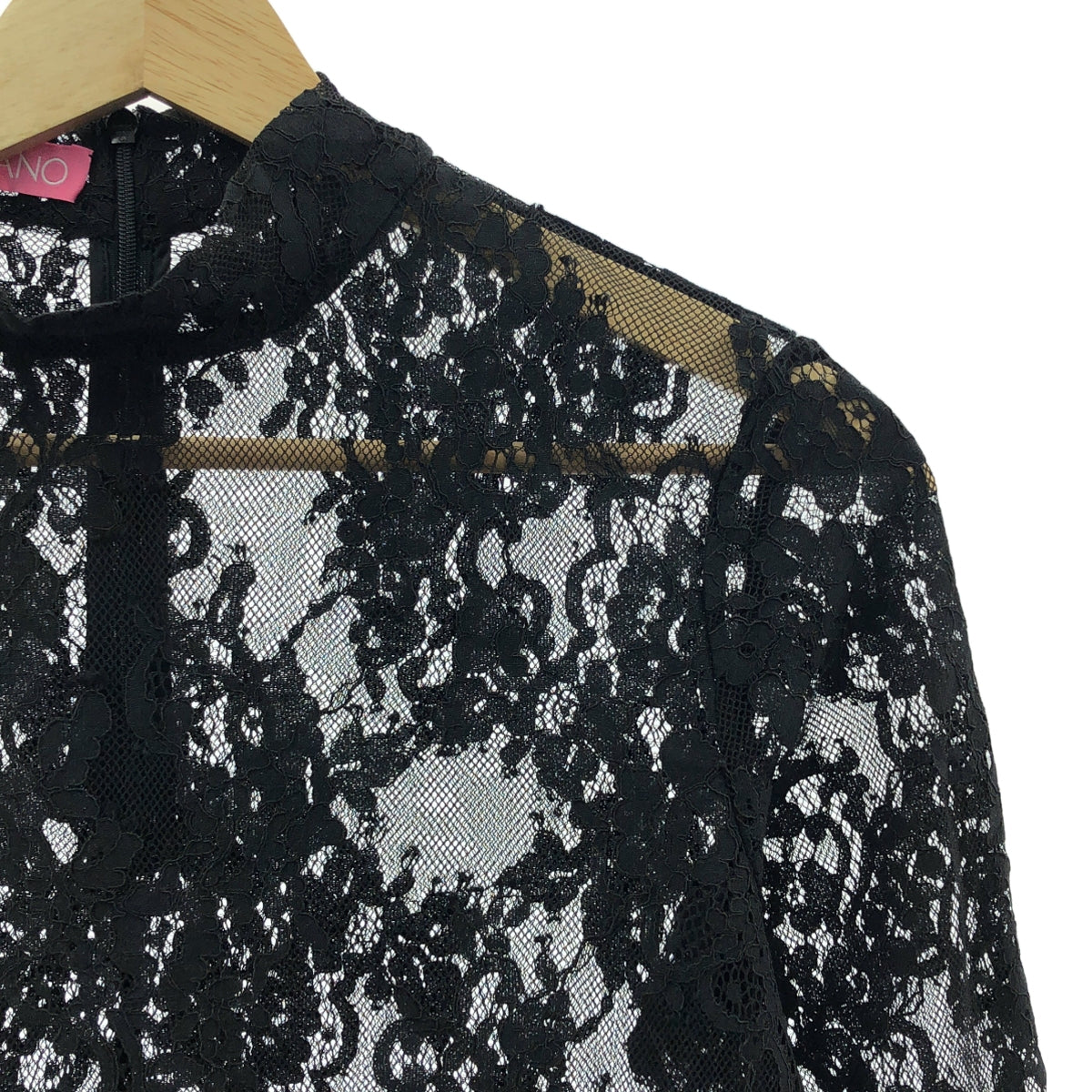 VIVIANO / ヴィヴィアーノ | 2024AW | フラワー レース ハイネック トップス | M | ブラック | レディース