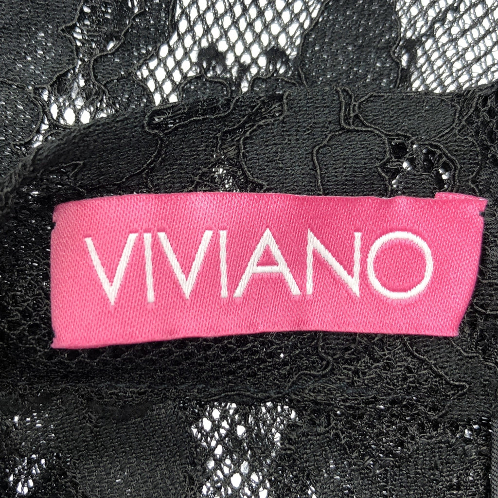 VIVIANO | 2024AW | 花朵蕾絲高領上衣 | M | 黑色 | 女款