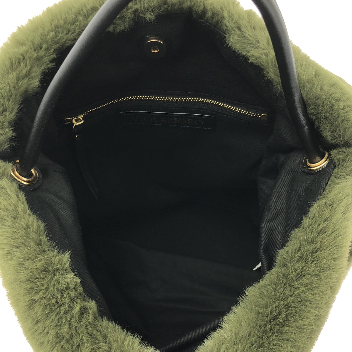 【미품】 VIOLAd'ORO / 비올라 도로 ​​| ELMO 에코 파 토트 백 | 그린 | 여성