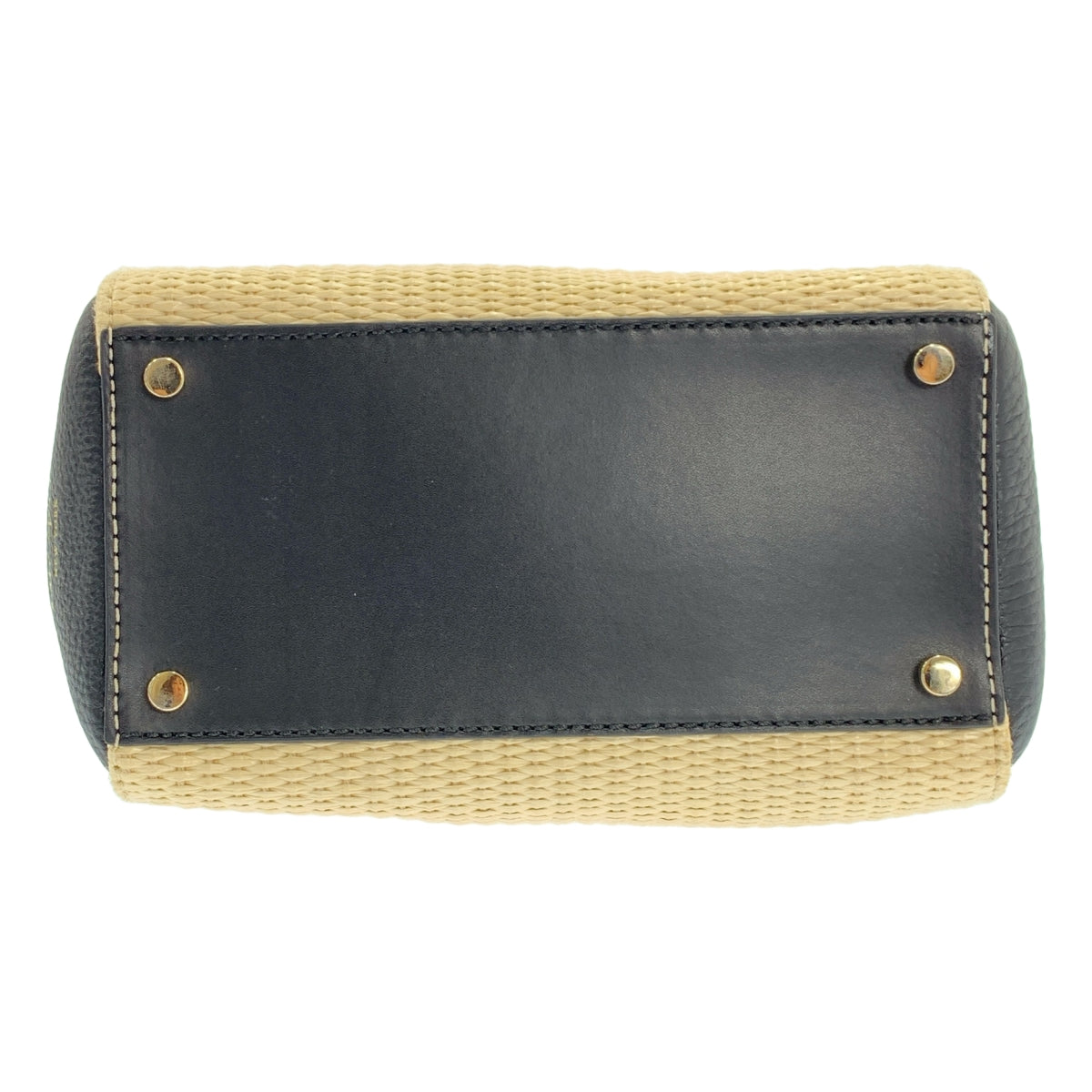 KATE SPADE / 케이트 스페이드 | 2Way 가죽 전환 토트 숄더 바구니 가방 | 내츄럴 / 블랙 | 여성