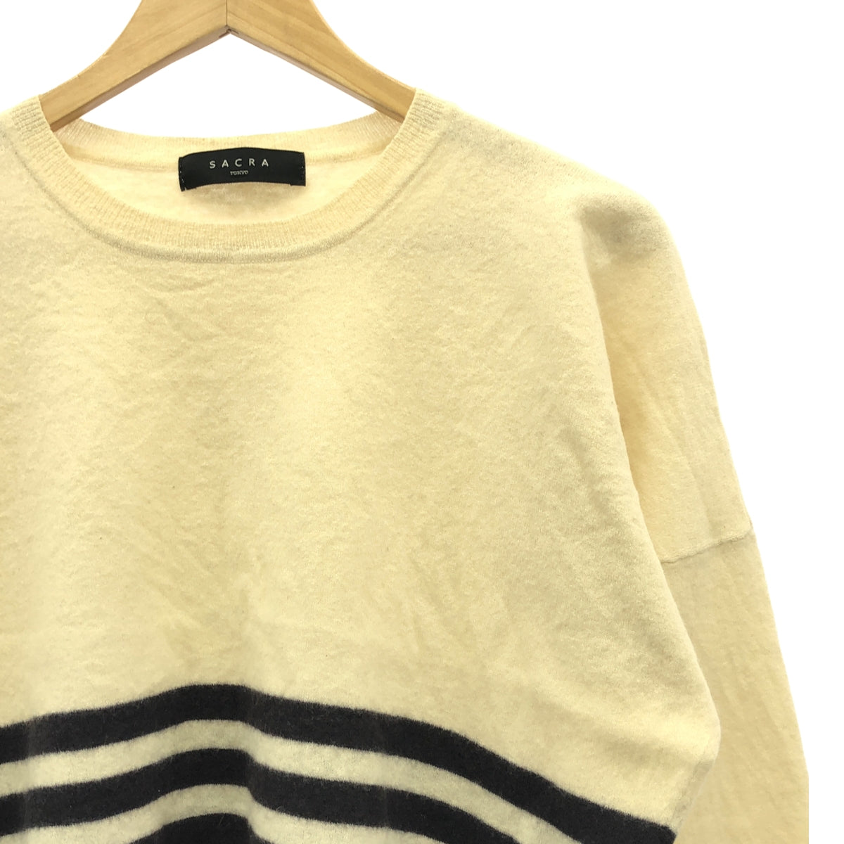 SACRA | Wool striped knit | 38 | Ivory | Women's