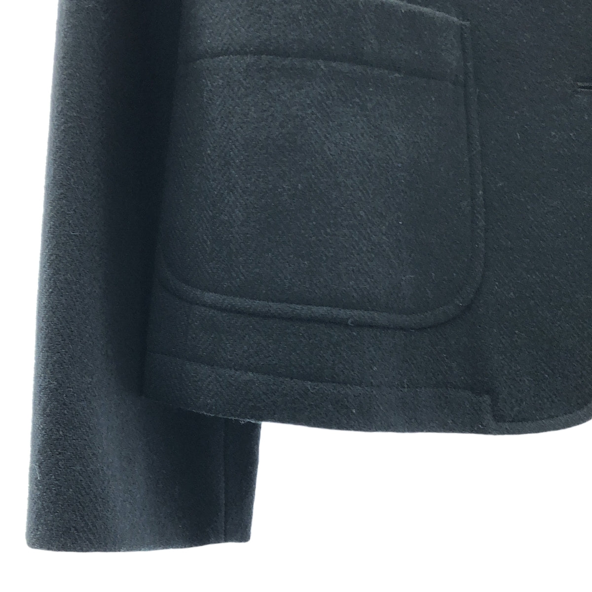 MARGARET HOWELL / マーガレットハウエル | ウール ナイロン ヘリンボーン テーラード ジャケット | Ⅲ | ブラック | レディース