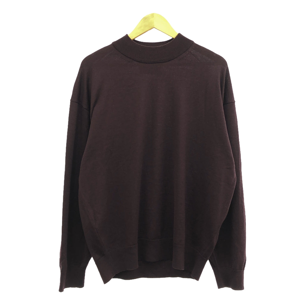 Maison Special / メゾンスペシャル | Super120s High Gauge Prime-Over Mock Neck Knit Pullover / ニット | 01 | ボルドー | メンズ