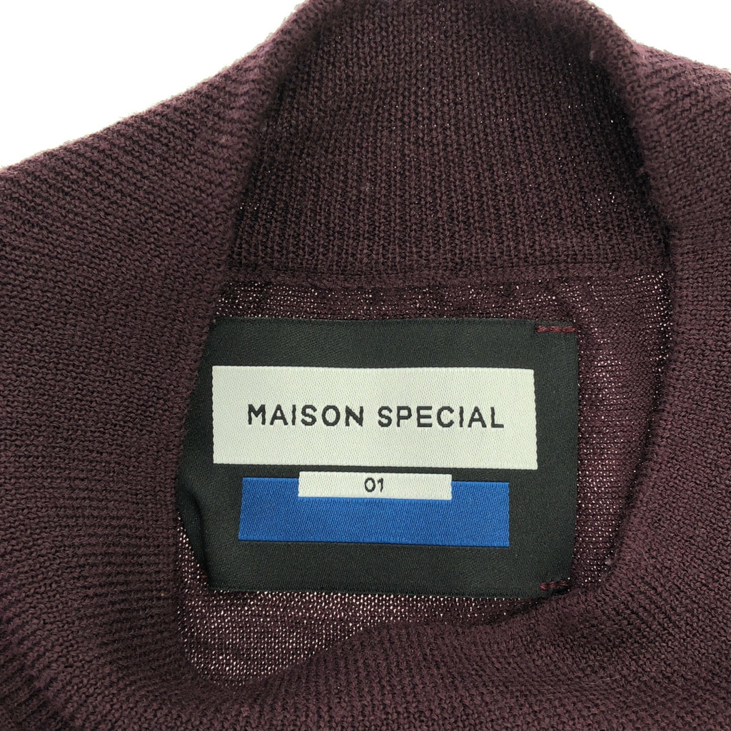 Maison Special / メゾンスペシャル | Super120s High Gauge Prime-Over Mock Neck Knit Pullover / ニット | 01 | ボルドー | メンズ