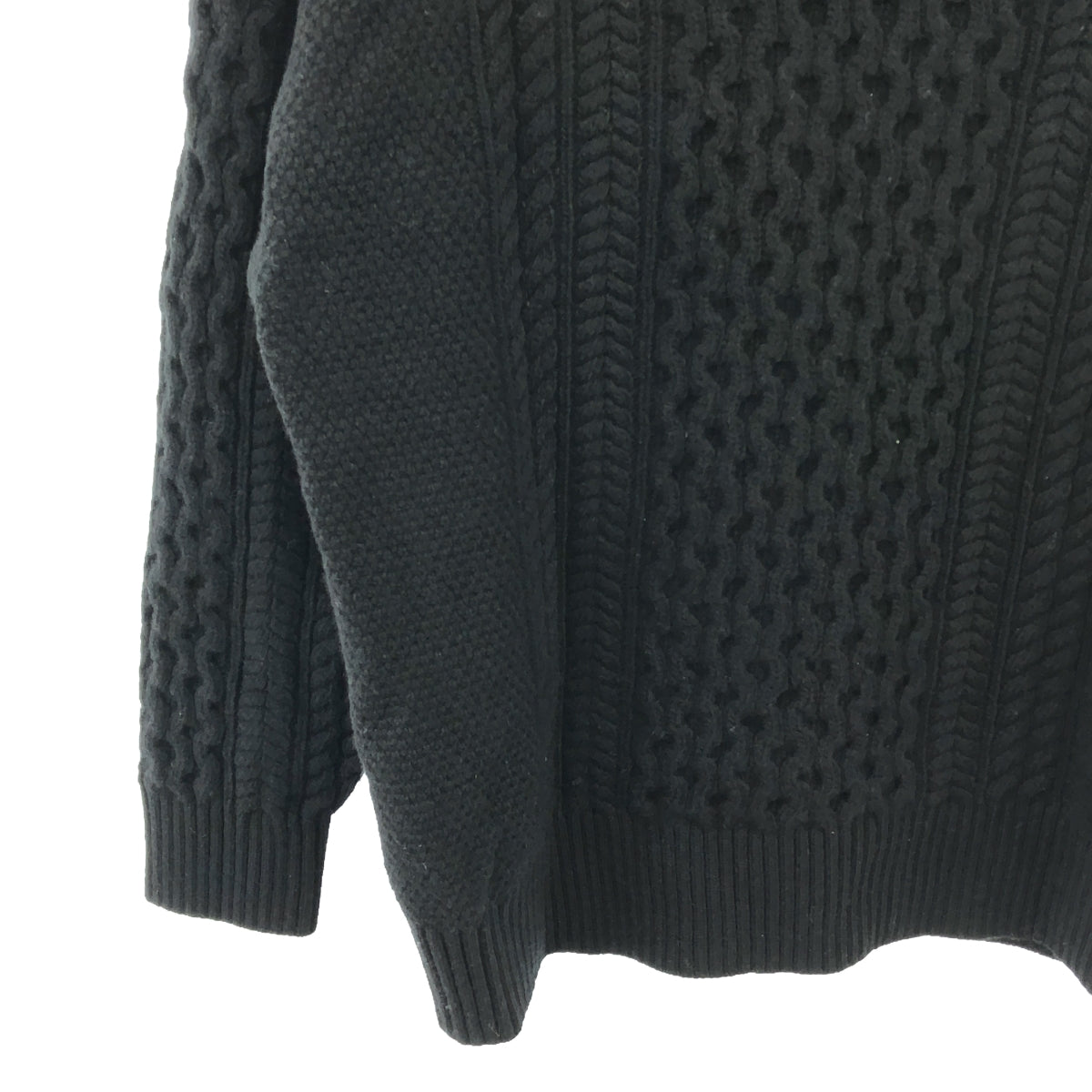 框架 | Super Zealon 電纜 V 領毛衣 | F |黑色 |女性的