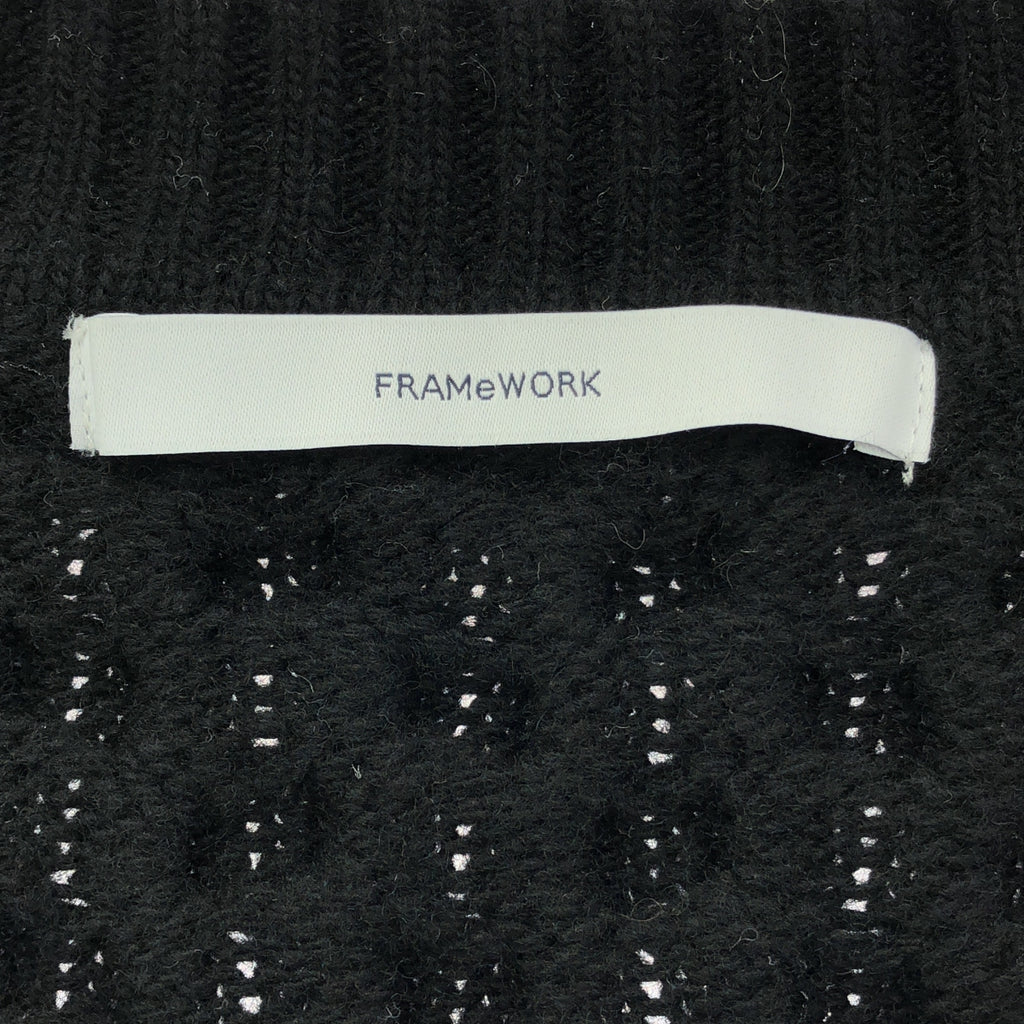 Framework / フレームワーク | スーパージーロンケーブルVネックセーター | F | ブラック | レディース