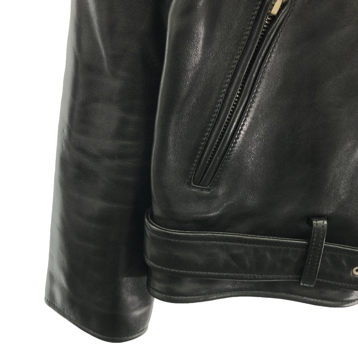 【美品】  beautiful people / ビューティフルピープル | vintage leather riders jacket ヴィンテージ加工 ラムレザー ダブルライダースジャケット | 150 | ブラック | レディース
